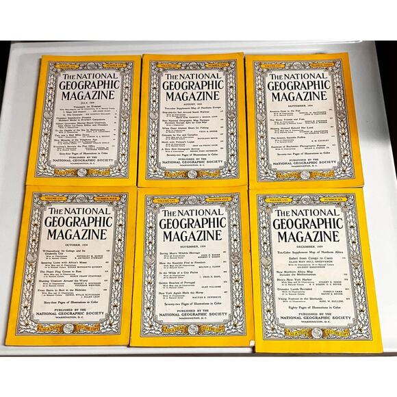 National Geographic July-December 1954 with Sleeve July 1954 Triumph on Everest - Picture 2 of 9